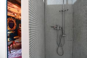 蒙斯Charme baroque/Séjour romantique的带淋浴喷头的浴室