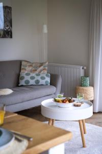 德文格洛Buitenlede 7 - Suite M的带沙发和咖啡桌的客厅