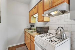 Stylish Studio Apt in Chicago - Dorchester 209的厨房或小厨房