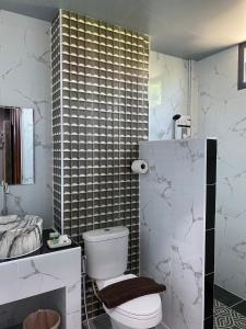 素可泰Midtown Sukhothai的一间带卫生间和水槽的浴室