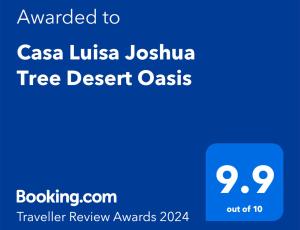 约书亚树Casa Luisa Joshua Tree的手机的截图,文字被取消为casa lusita