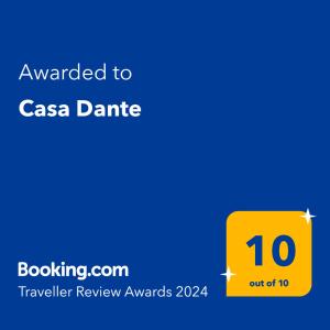 加拉蒂纳Casa Dante的黄色标语,带有文字想要卡萨饮料