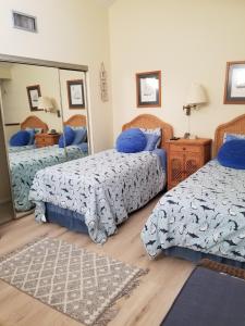 圣奥古斯丁海滩Island Life的一间卧室配有两张床和镜子