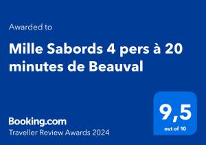 蒙特里夏尔Mille Sabords 4 pers à 20 minutes de Beauval的手机的屏幕,带有牛奶制纸器的字样