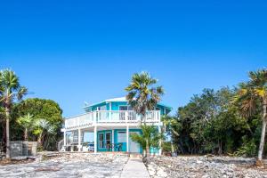 MichelsonOceanBliss: Exuma, Waterfront sleeps 8的棕榈树海滩上的房子