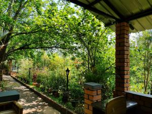 科塔吉里Pear Tree Luxe Entire 3BHK Mansion的花园,凉亭里种有树木和植物