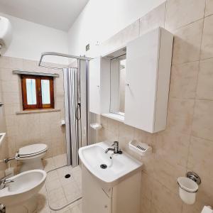 努马纳Conero Casa Vacanze Amelia Garden的白色的浴室设有水槽和卫生间。