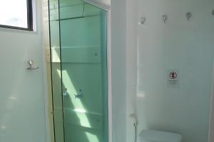 马瑙斯Uiara Amazon Resort的浴室里设有玻璃门淋浴