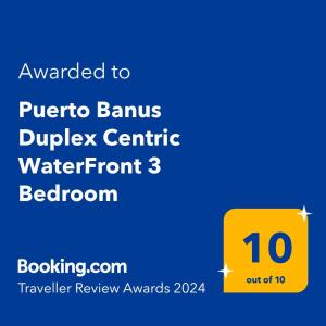 马贝拉Puerto Banus Duplex Centric WaterFront 3 Bedroom的上面有黄色标志的数字