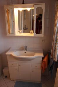 哈莱恩菲林沃洛夫伯格公寓的一间带水槽和镜子的浴室