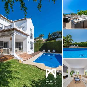马贝拉VACATION MARBELLA I Villa Nadal, Private Pool, Lush Garden, Best Beaches at Your Doorstep的一座带游泳池和房子的别墅