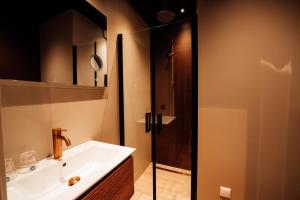 韦斯特博克阿伯迪外斯特博施特酒店的一间带水槽和淋浴的浴室