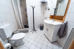 马里博尔安娜之家旅馆的白色的浴室设有卫生间和水槽。