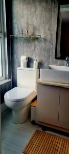 温彻斯特Central Winchester Serviced Apartments的浴室配有白色卫生间和盥洗盆。
