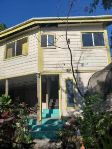 蓬塔戈尔达Schmidt’s Natures Way Guesthouse的被漆成蓝色和黄色的房子