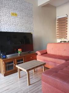 帕加迪安Pagadian Staycation in Camella 3的带沙发和平面电视的客厅