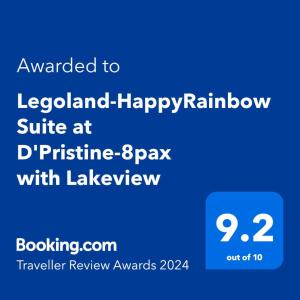 努沙再也Legoland-HappyRainbow Suite at D'Pristine-8pax with Lakeview的蓝色邀请,高潮快乐彩虹