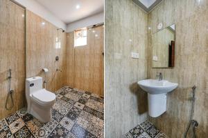 班加罗尔FabHotel Tree Suites的一间带卫生间和水槽的浴室