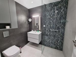 索非亚Mona Living的浴室配有卫生间、盥洗盆和淋浴。