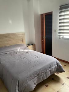 巴埃萨APARTAMENTOS LEONOR的一间卧室配有一张带木制床头板的床