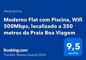 累西腓Flat localizado a 200m Shopping Recife, bem Perto da Praia de Boa Viagem e com Wi-Fi 400Mbps的手机的屏幕截图,带有文字mooreibo平面确认比萨店