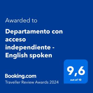 蓬塔阿雷纳斯Departamento con acceso independiente - English spoken的给五进制球访问器的文本的手机截图