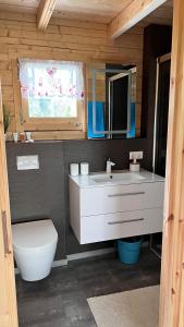 MuldenbergHaeuslein-Waldesruh的浴室配有白色水槽和卫生间。