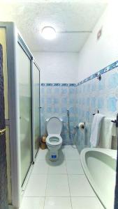 舍夫沙万Dar La Aicha的一间带卫生间和浴缸的浴室