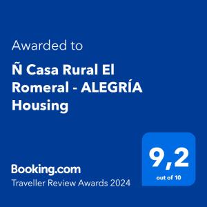 阿尔科斯-德拉弗龙特拉"Ñ" Casa Rural El Romeral - ALEGRÍA Housing的给n casa对手的手机短信