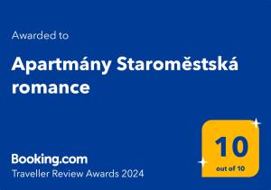 斯塔雷梅斯托Apartmány Staroměstská romance的黄色方形,上面有“armaarmaarmaarmaarmaarmaarmaarmaarmaurance”字样