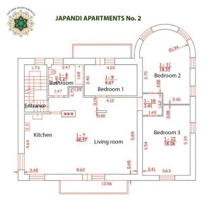 考纳斯Japandi apartamentai的房屋的平面图