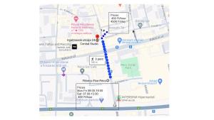佩奇Central Studio的显示巴士站路线的地图