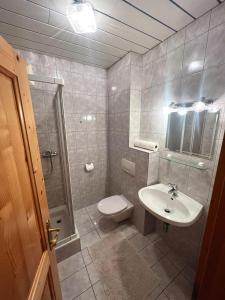 RothenthurnMentebauer Traudi's Ferienhof的浴室配有卫生间、盥洗盆和淋浴。