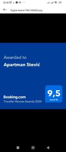 普卢日内Apartman Stević的手机上指定网站的截图