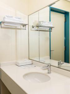 大洲Higashi Kumamoto Business Center的一间带水槽和镜子的浴室