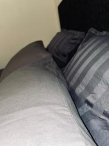 厄勒布鲁Mysiga rummet inne i Örebro的床上有2个枕头