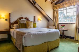 纳库鲁Midland Hotel Nakuru的一间卧室设有一张大床和一个窗户。