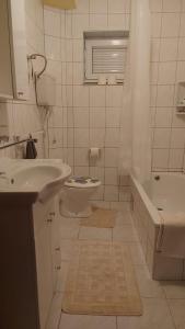 库普雷斯Kupres Desktop - mountain house的浴室配有盥洗盆、卫生间和浴缸。