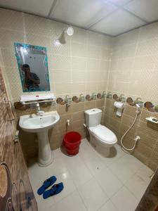 JaliapāraSurjasto Resort的一间带卫生间和水槽的浴室