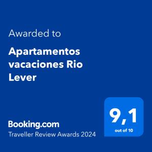 博伊罗Apartamentos vacaciones Rio Lever的给申请剧院的文本的电话的屏幕