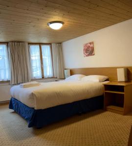 劳特布龙嫩洛萨别墅住宿加早餐旅馆的一间带一张大床的卧室,位于带窗户的房间内