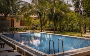 尼拉瓦利C Beyond Nilaveli的棕榈树度假村内的游泳池