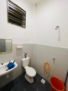 MerlimauRB HOMESTAY的浴室配有白色卫生间和盥洗盆。
