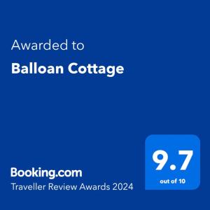 Balloan Cottage的证书、奖牌、标识或其他文件