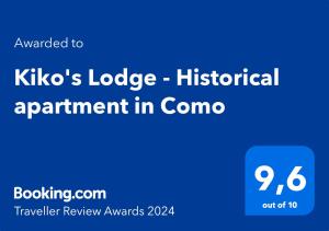 科莫Kiko's Lodge - Historical apartment in Como的库卡斯旅馆历史约会的画面