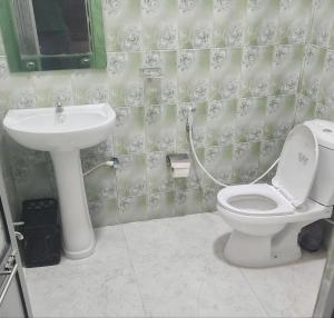 加姆波勒Villa kresilda的一间带卫生间和水槽的浴室