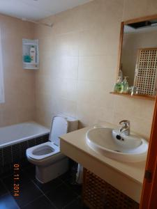 EsteponaApartment Parque Central的浴室配有盥洗盆、卫生间和浴缸。