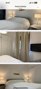 安科纳Civico 45的卧室两张图片,配有一张床和电视