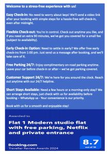 诺丁汉Flat 1 - Entire Modern Studio with en-suite and free Parking close to QMC, City centre & Notts Uni的带有节点的无应力体验的文本消息的截图