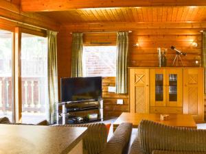 LegbourneRed Kite Lodge的带沙发和平面电视的客厅